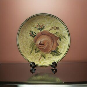 Cheri Blum Anto Rose Salad Plate Bowl 10” Diameter Stoneware Vintage Kirklands